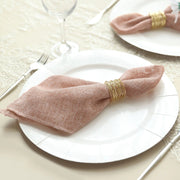 5 Rustic 19" x 19" Faux Burlap Dinner Table Napkins