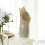 5 Rustic 19" x 19" Faux Burlap Dinner Table Napkins