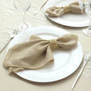 5 Rustic 19" x 19" Faux Burlap Dinner Table Napkins