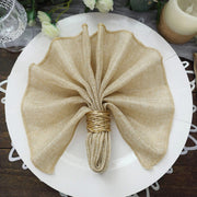 5 Rustic 19" x 19" Faux Burlap Dinner Table Napkins