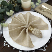 5 Rustic 19" x 19" Faux Burlap Dinner Table Napkins