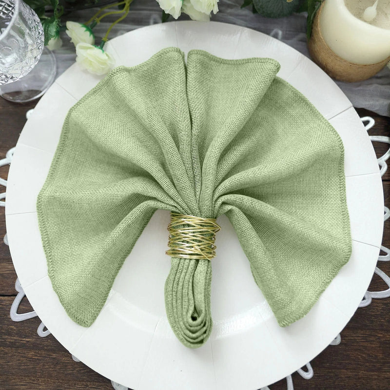 5 Rustic 19" x 19" Faux Burlap Dinner Table Napkins