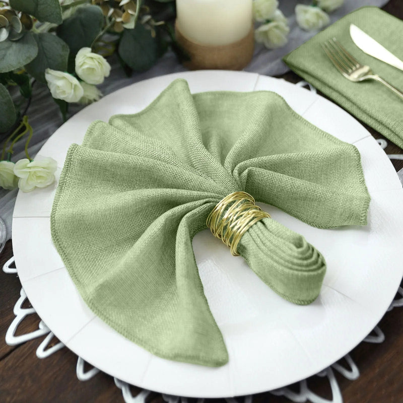 5 Rustic 19" x 19" Faux Burlap Dinner Table Napkins