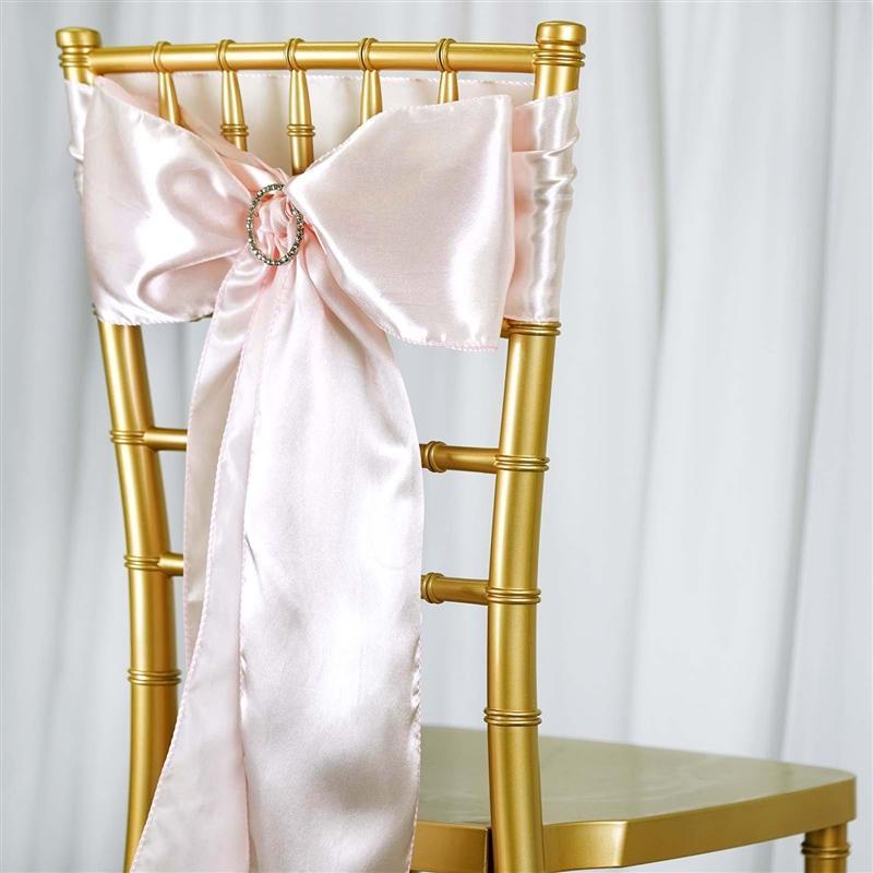 5 Satin Chair Sashes Bows Ties Wedding Decorations