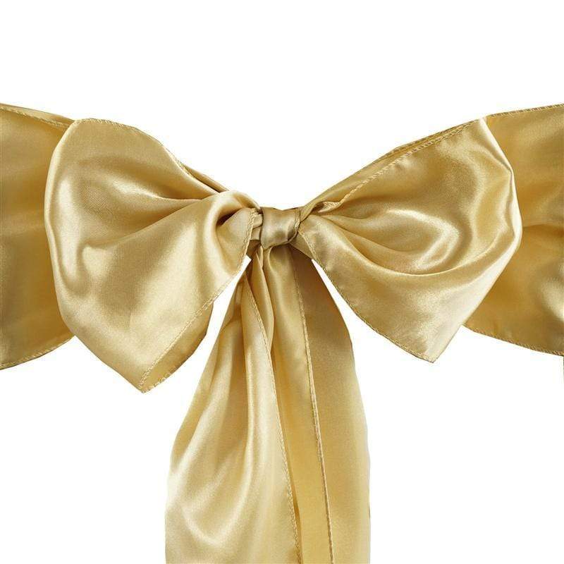 5 Satin Chair Sashes Bows Ties Wedding Decorations