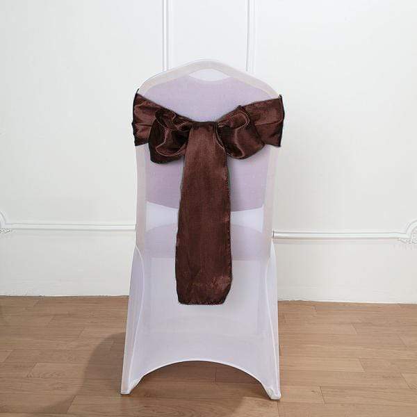 5 Satin Chair Sashes Bows Ties Wedding Decorations