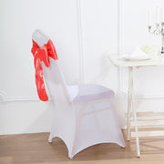 5 Satin Chair Sashes Bows Ties Wedding Decorations - Coral SASHP_SS_032
