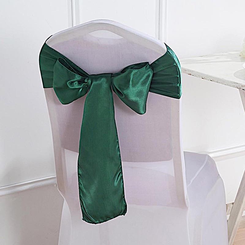5 Satin Chair Sashes Bows Ties Wedding Decorations