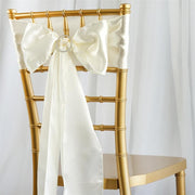 5 Satin Chair Sashes Bows Ties Wedding Decorations
