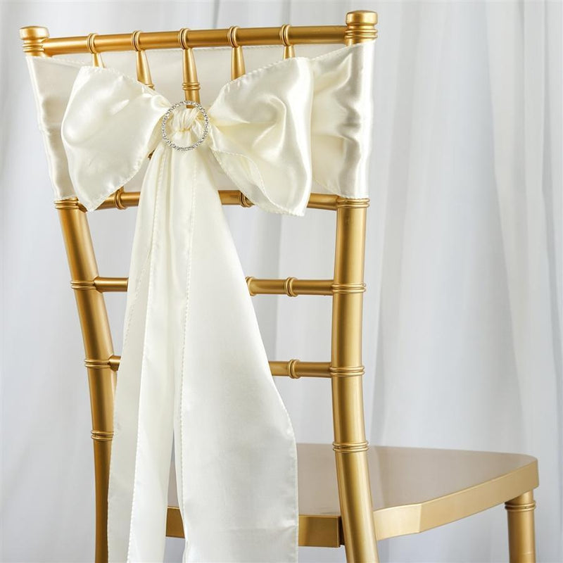 5 Satin Chair Sashes Bows Ties Wedding Decorations