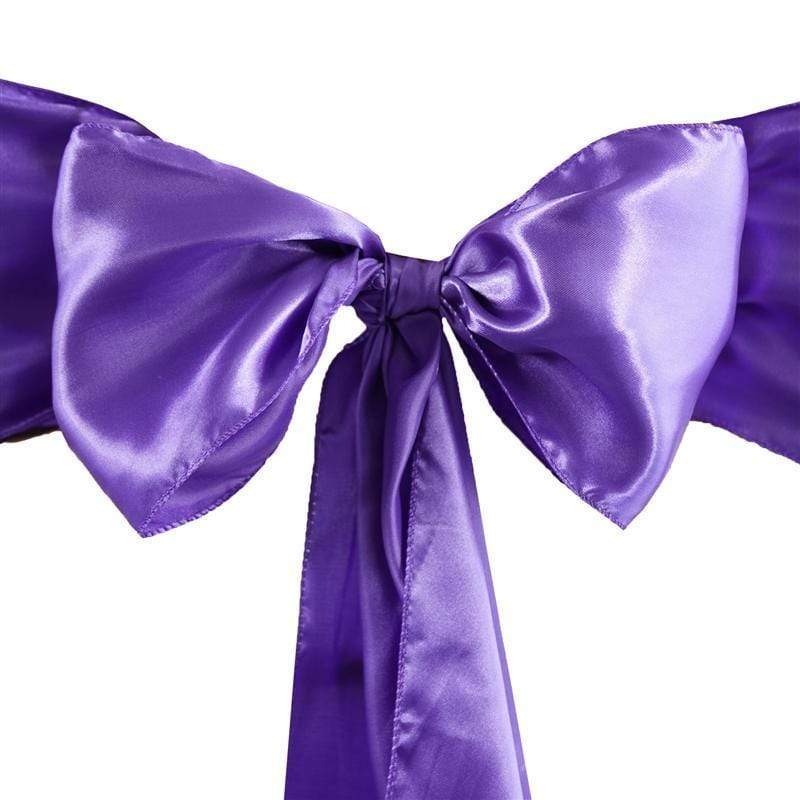 5 Satin Chair Sashes Bows Ties Wedding Decorations