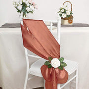 5 Satin Chair Sashes Bows Ties Wedding Decorations