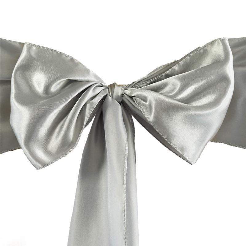 5 Satin Chair Sashes Bows Ties Wedding Decorations
