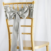 5 Satin Chair Sashes Bows Ties Wedding Decorations
