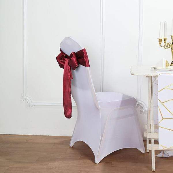 5 Satin Chair Sashes Bows Ties Wedding Decorations