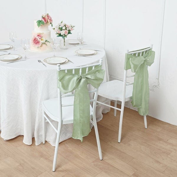 5 Satin Chair Sashes Bows Ties Wedding Decorations