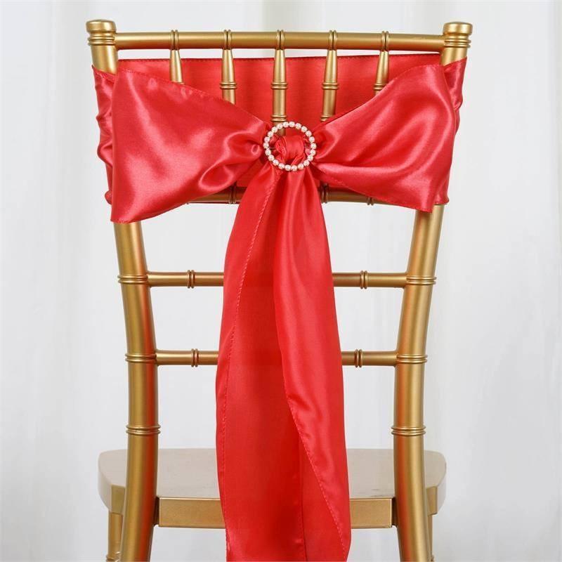 5 Satin Chair Sashes Bows Ties Wedding Decorations SASHP_SS_032