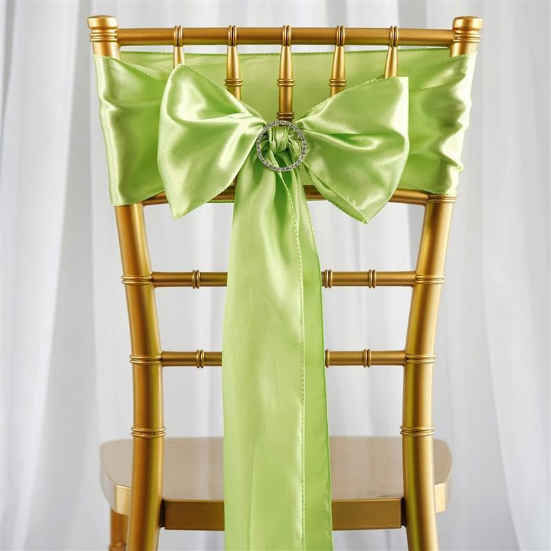 5 Satin Chair Sashes Bows Ties Wedding Decorations SASHP_SS_APPL