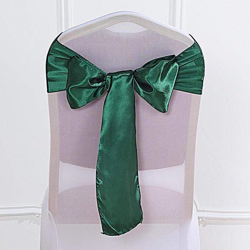 5 Satin Chair Sashes Bows Ties Wedding Decorations SASHP_SS_HUNT