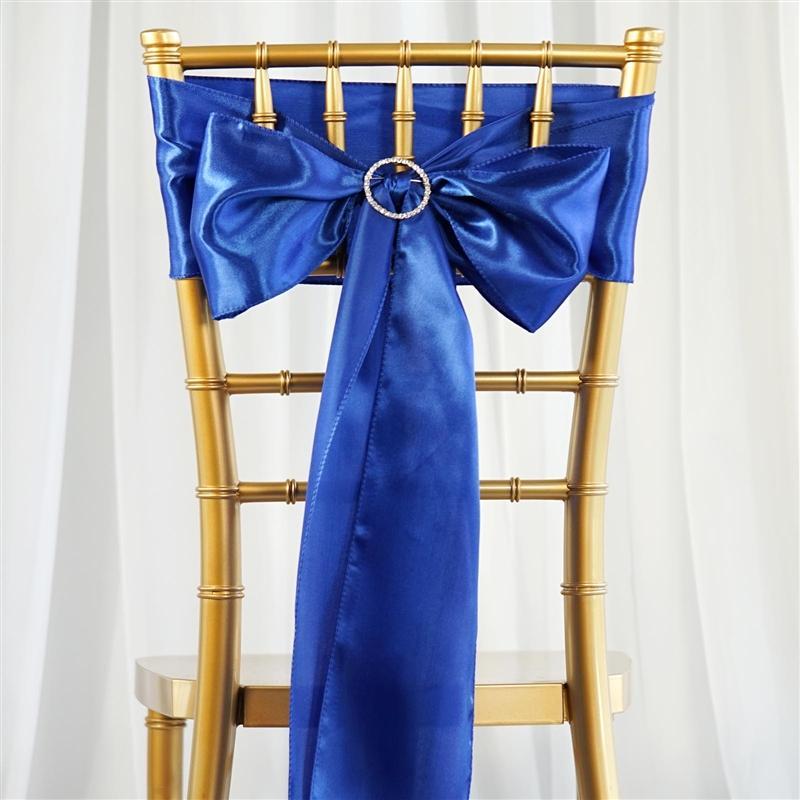 5 Satin Chair Sashes Bows Ties Wedding Decorations SASHP_SS_ROY