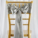 5 Satin Chair Sashes Bows Ties Wedding Decorations SASHP_SS_SILV