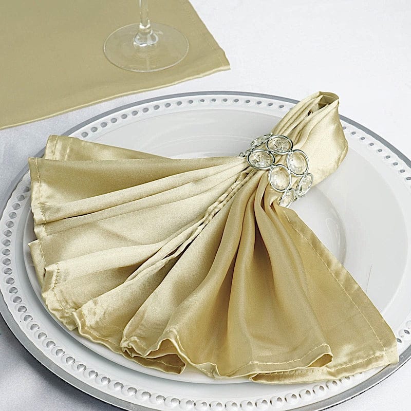 5 Satin Dinner Table Napkins 20" x 20"