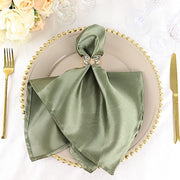 5 Satin Dinner Table Napkins 20" x 20"