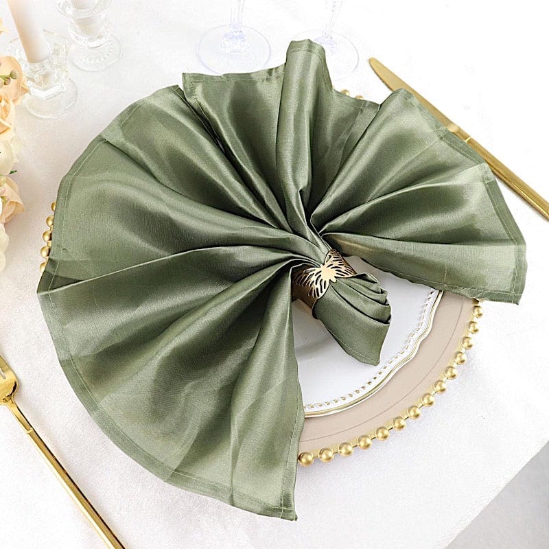 5 Satin Dinner Table Napkins 20" x 20"