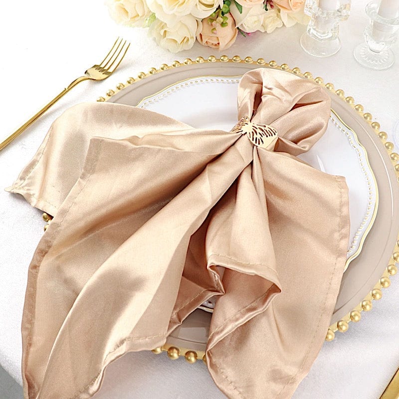 5 Satin Dinner Table Napkins 20" x 20"