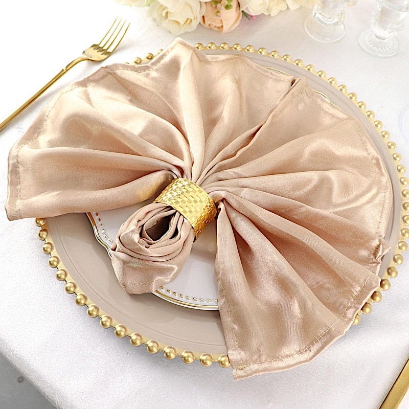 5 Satin Dinner Table Napkins 20" x 20"