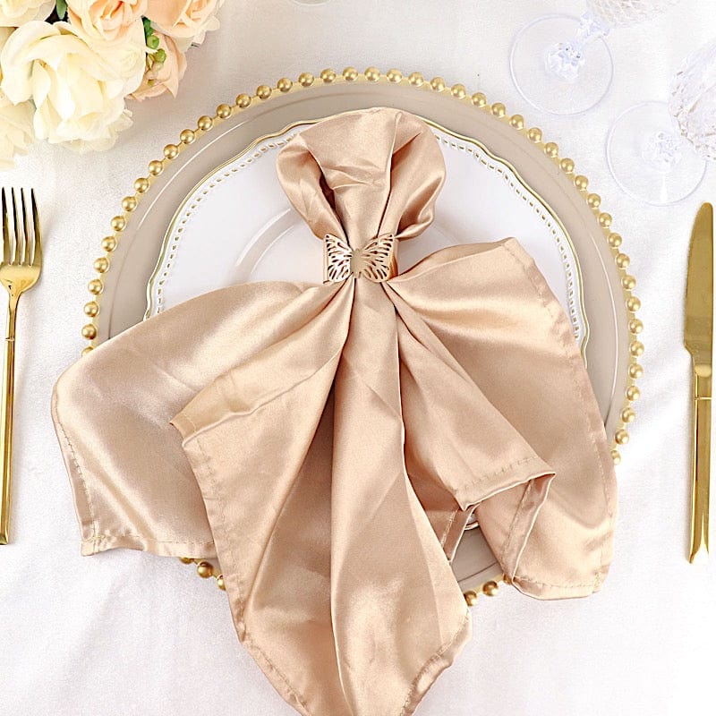 5 Satin Dinner Table Napkins 20" x 20"
