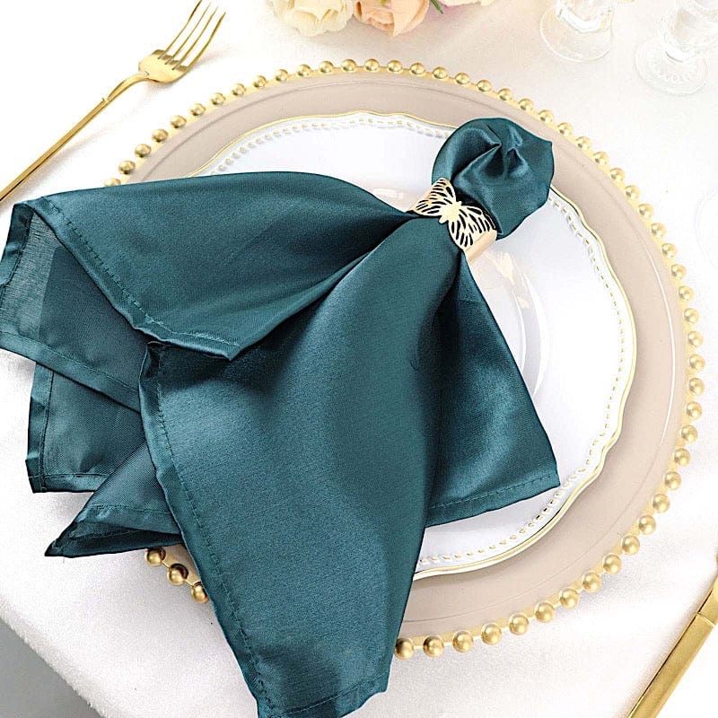 5 Satin Dinner Table Napkins 20" x 20"