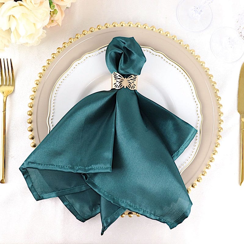 5 Satin Dinner Table Napkins 20" x 20"