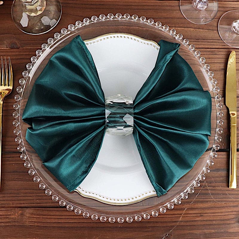 5 Satin Dinner Table Napkins 20" x 20"