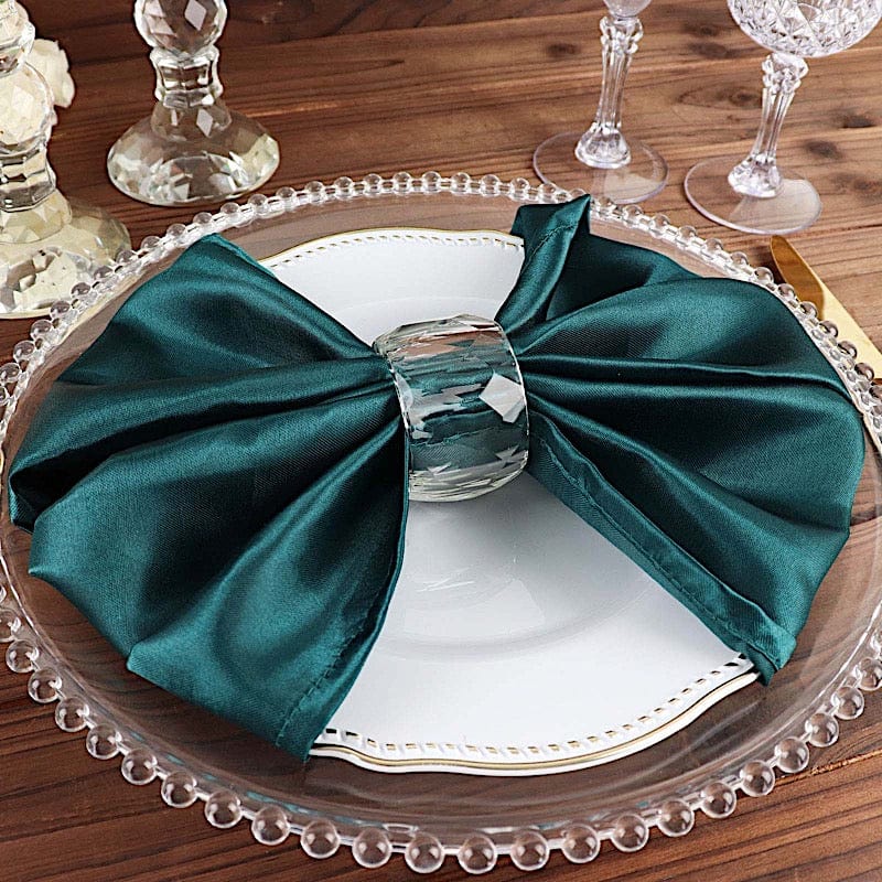 5 Satin Dinner Table Napkins 20" x 20"