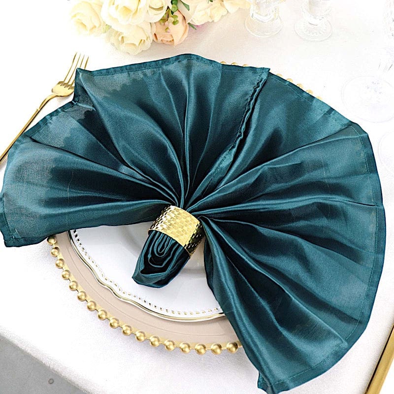 5 Satin Dinner Table Napkins 20" x 20"