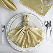 5 Satin Dinner Table Napkins 20" x 20" NAP_STN_CHMP