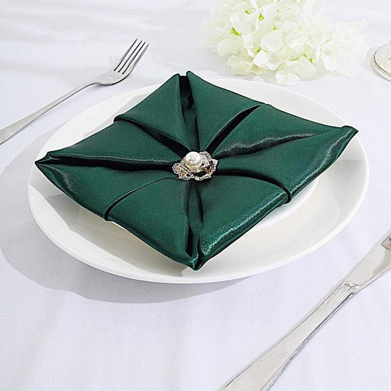 5 Satin Napkins 20" x 20" - Hunter Green NAP_STN_HUNT