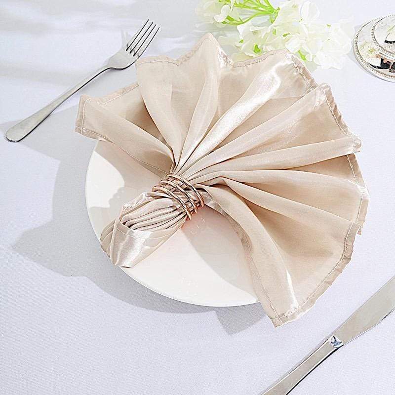 5 Satin Napkins 20" x 20" - Beige NAP_STN_081