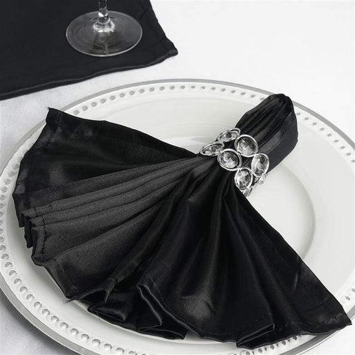 5 Satin Napkins 20" x 20" NAP_STN_BLK