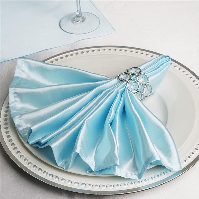5 Satin Napkins 20" x 20" NAP_STN_BLUE