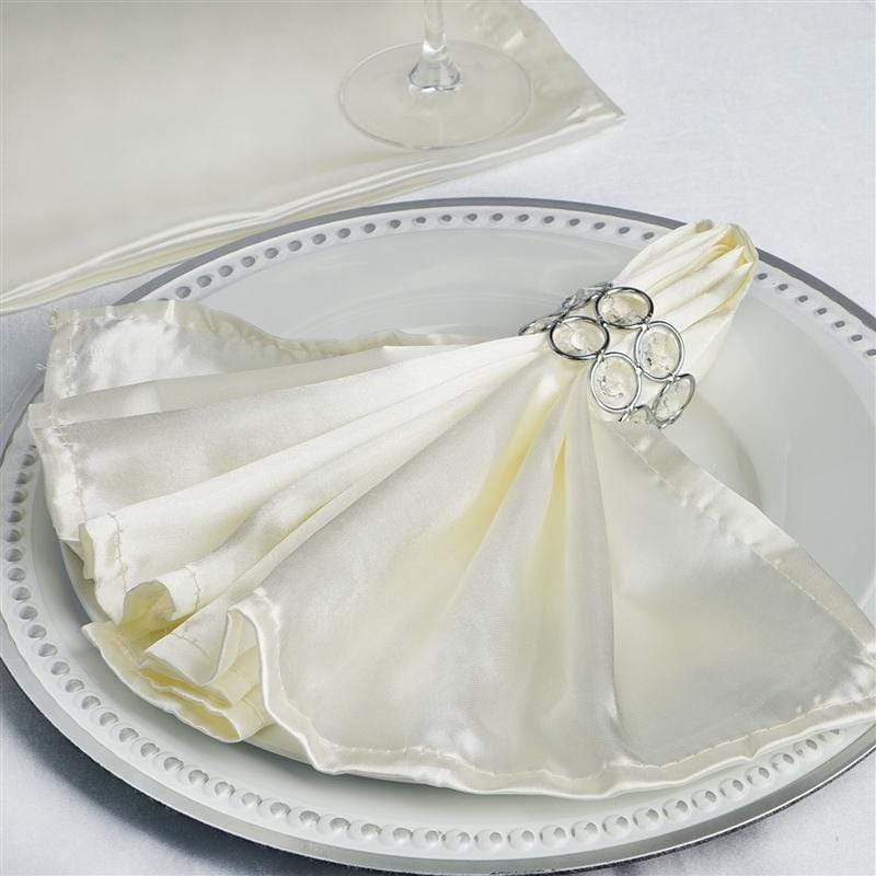 5 Satin Napkins 20" x 20" NAP_STN_IVR