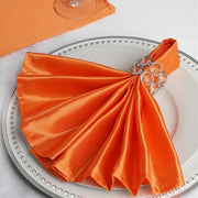 5 Satin Napkins 20" x 20" NAP_STN_ORNG