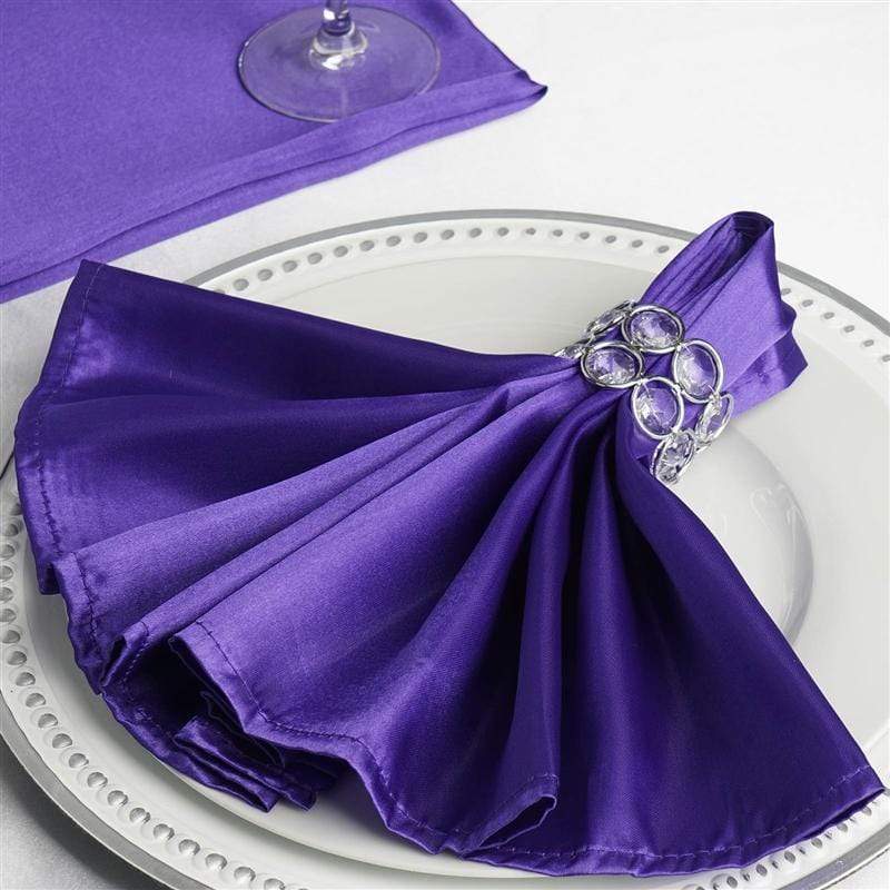 5 Satin Napkins 20" x 20" NAP_STN_PURP