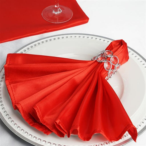 5 Satin Napkins 20" x 20" NAP_STN_RED