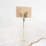 5 Sign Holders 5" Butterfly Card Clips Metal Table Number Stands - Gold CARD_MET_001_5_GOLD