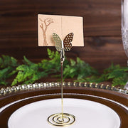 5 Sign Holders 5" Butterfly Card Clips Metal Table Number Stands - Gold CARD_MET_001_5_GOLD