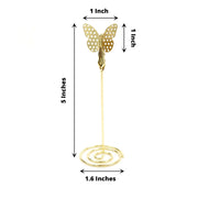 5 Sign Holders 5" Butterfly Card Clips Metal Table Number Stands - Gold CARD_MET_001_5_GOLD