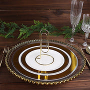 5 Sign Holders 5" Paperclip Metal Table Number Stands - Gold CARD_MET_006_5_GOLD