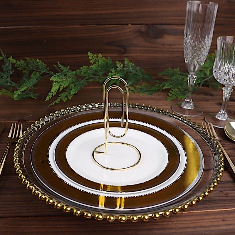 5 Sign Holders 5" Paperclip Metal Table Number Stands - Gold CARD_MET_006_5_GOLD